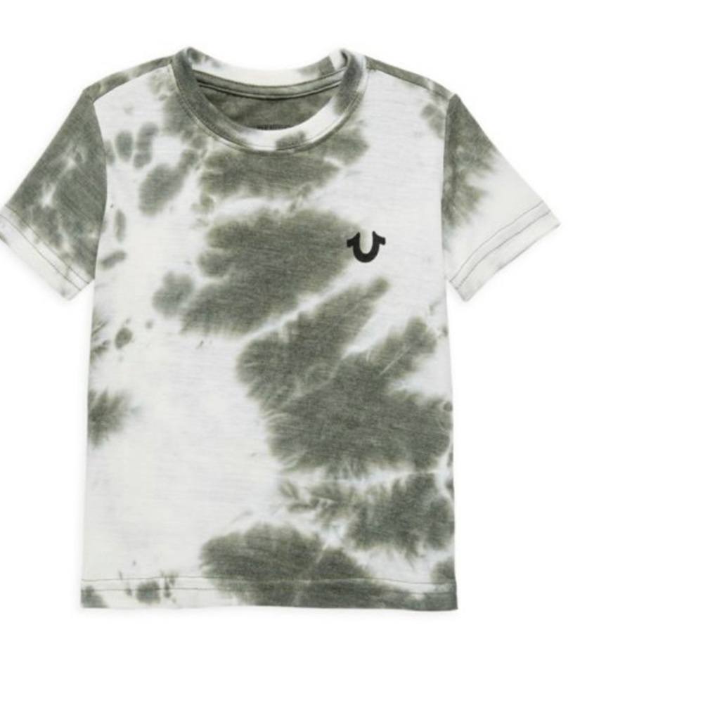 True Religion Kids’ Tie Dye Shirt in Olive.
